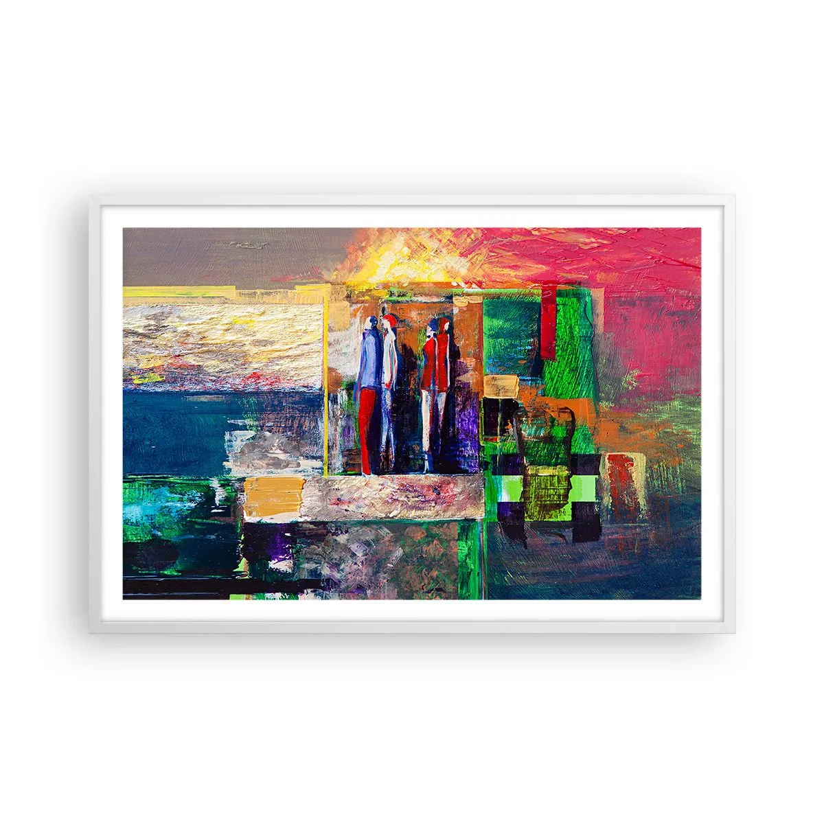 Poster in einem weißen Rahmen - Beziehungen und Emotionen - 91x61 cm