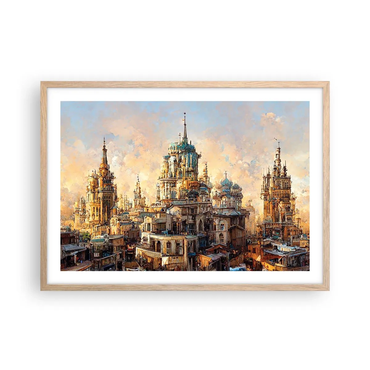 Poster in einem Rahmen aus heller Eiche - Stadt der Städte - 70x50 cm