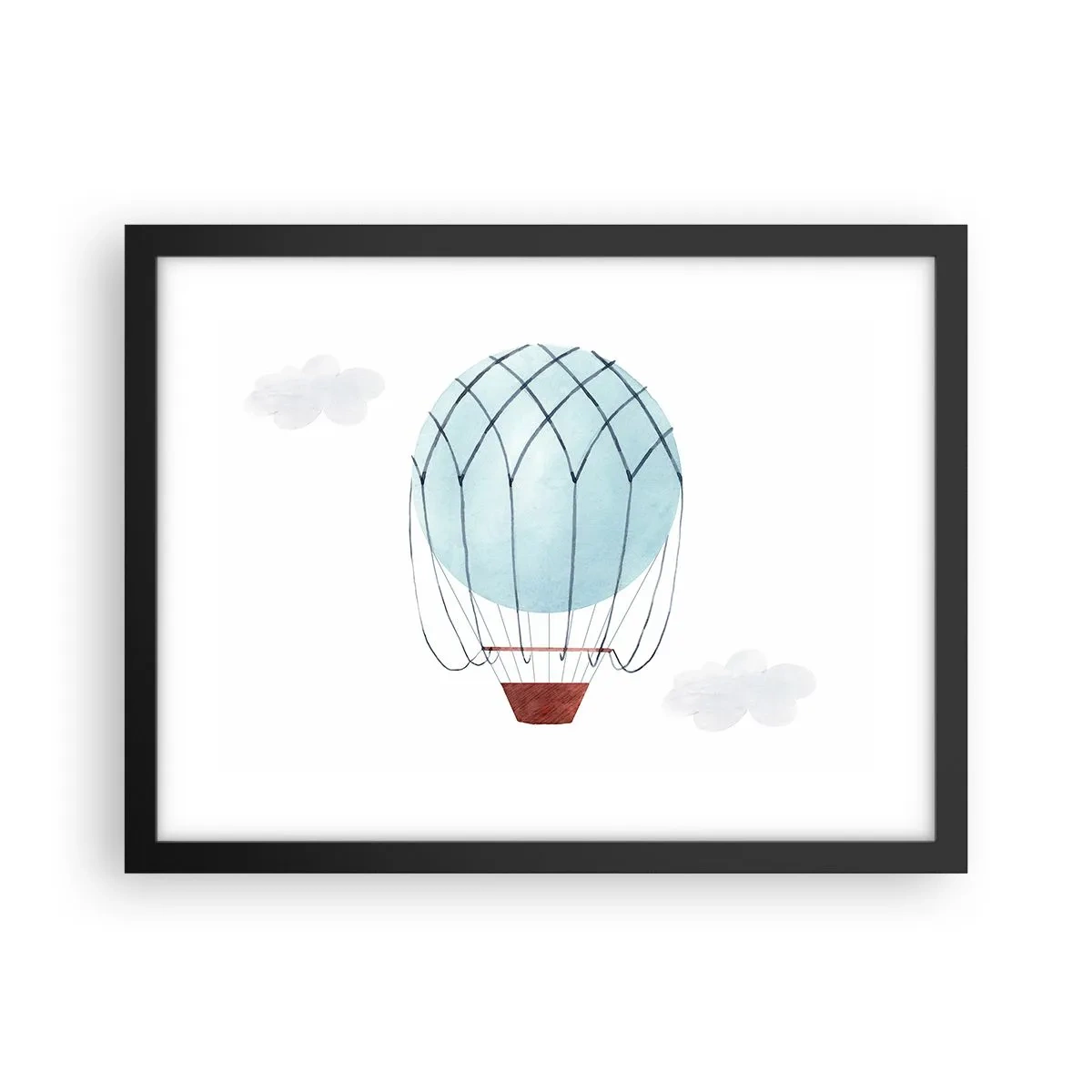 Poster in einem schwarzem Rahmen - Ganz in den Wolken - 40x30 cm