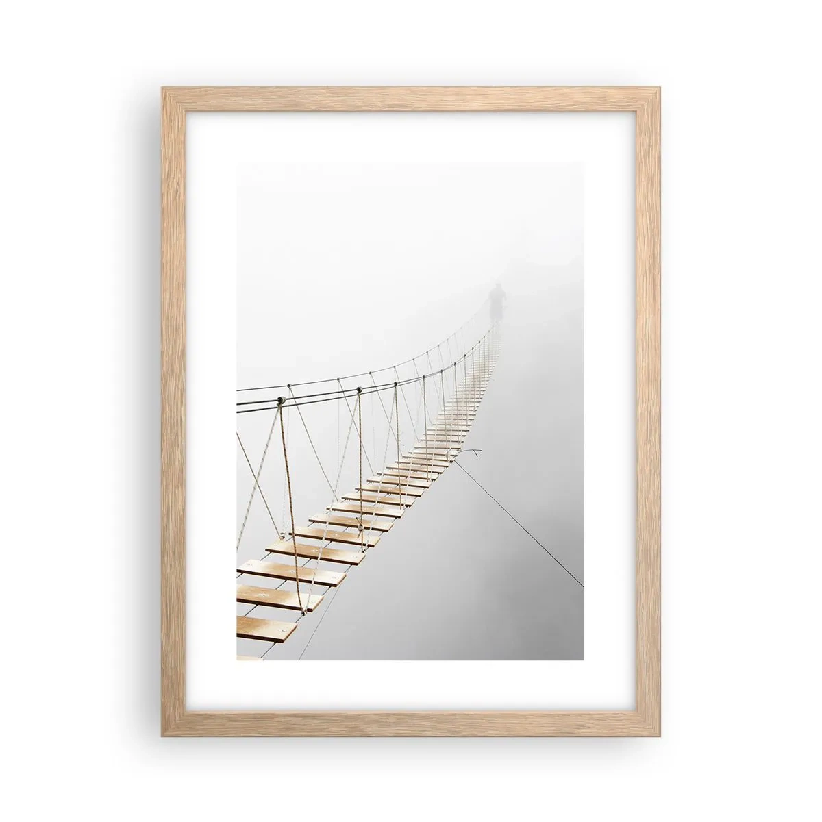 Poster in einem Rahmen aus heller Eiche - Wohin wird es dich führen? - 30x40 cm