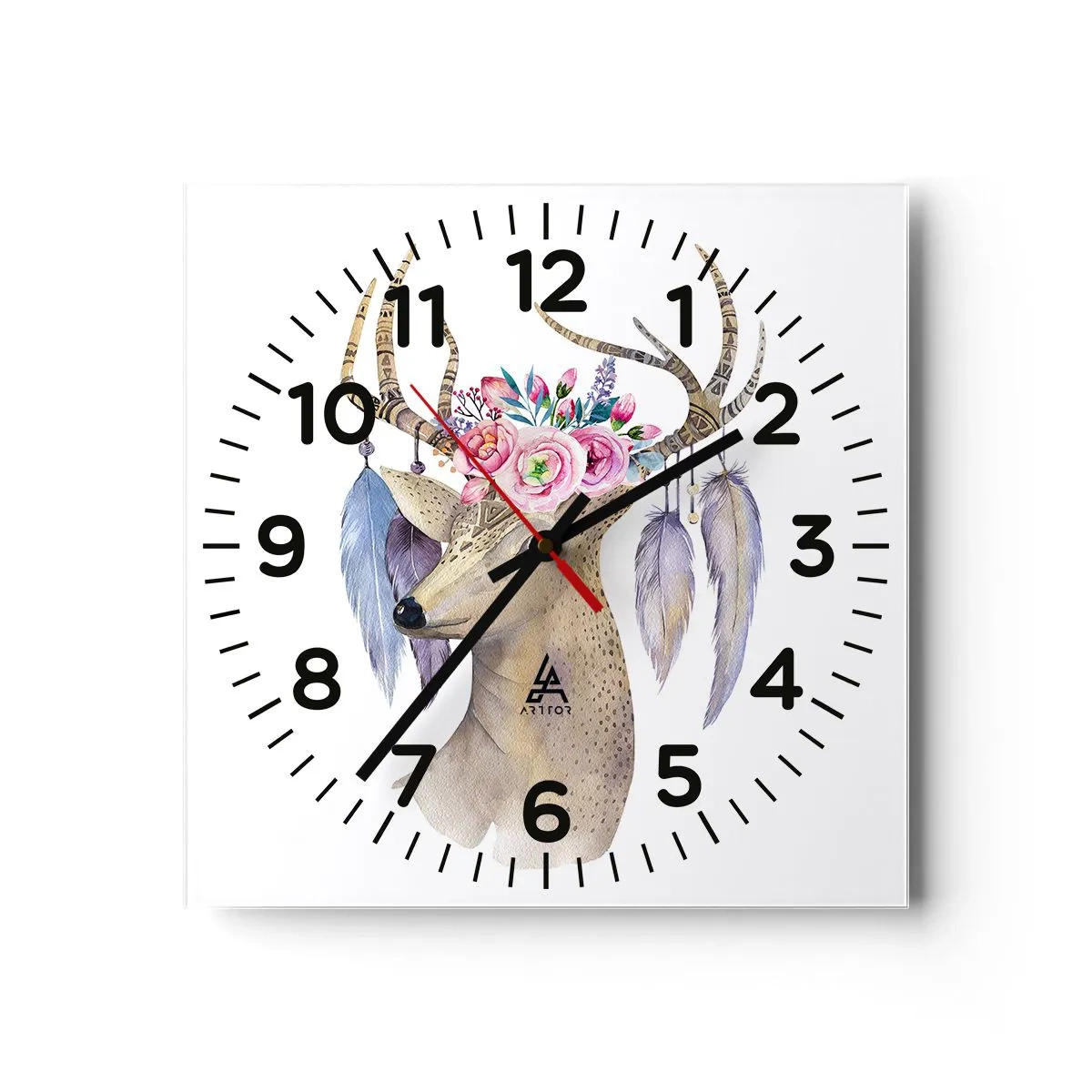 Wanduhr - Glasuhr - Seelenführer - sanft, unschuldig - 40x40 cm