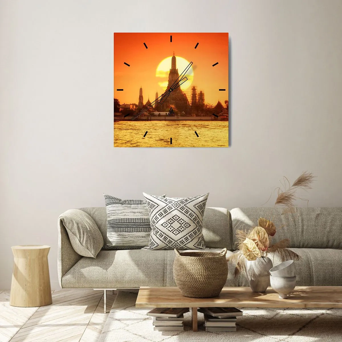 Wanduhr - Glasuhr - Der Sonne entgegen, immer der Sonne entgegen - 40x40 cm