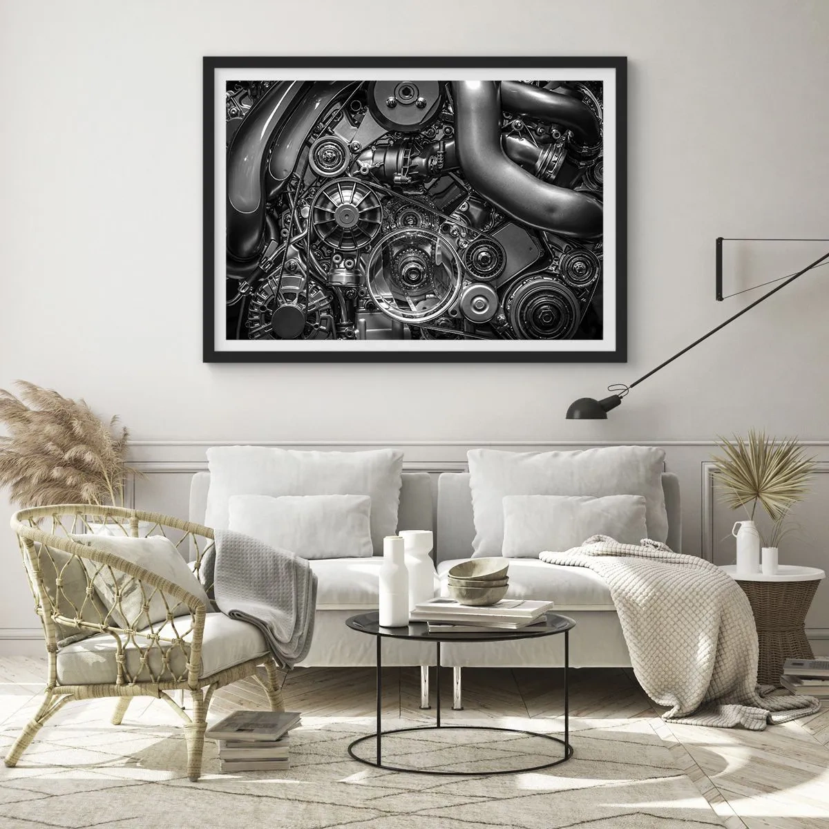 Poster in einem schwarzem Rahmen - Die Poesie der Mechanik - 50x40 cm