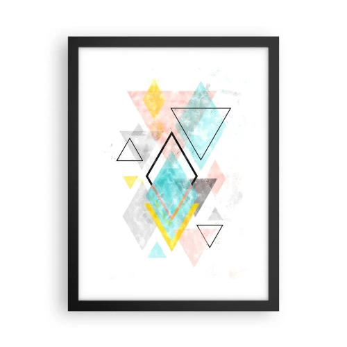 Poster in einem schwarzem Rahmen - Geometrisches Spiel - 30x40 cm