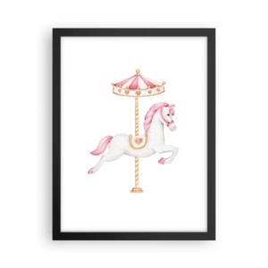 Poster in einem schwarzem Rahmen - Er legte los - 30x40 cm