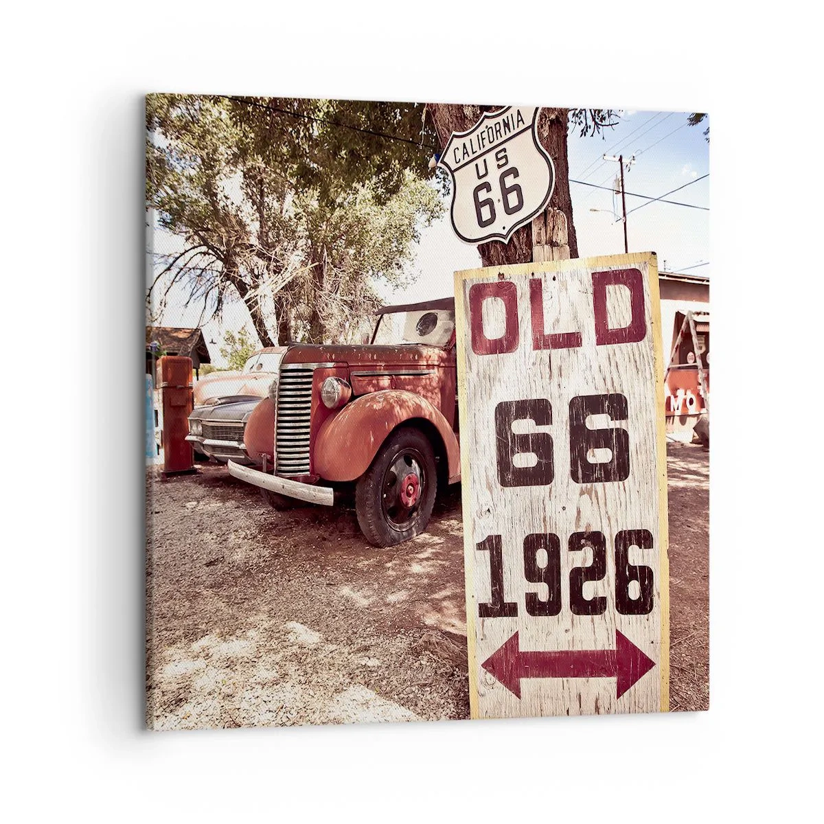 Bild auf Leinwand - Leinwandbild - Die Legende der amerikanischen Provinz - 50x50 cm