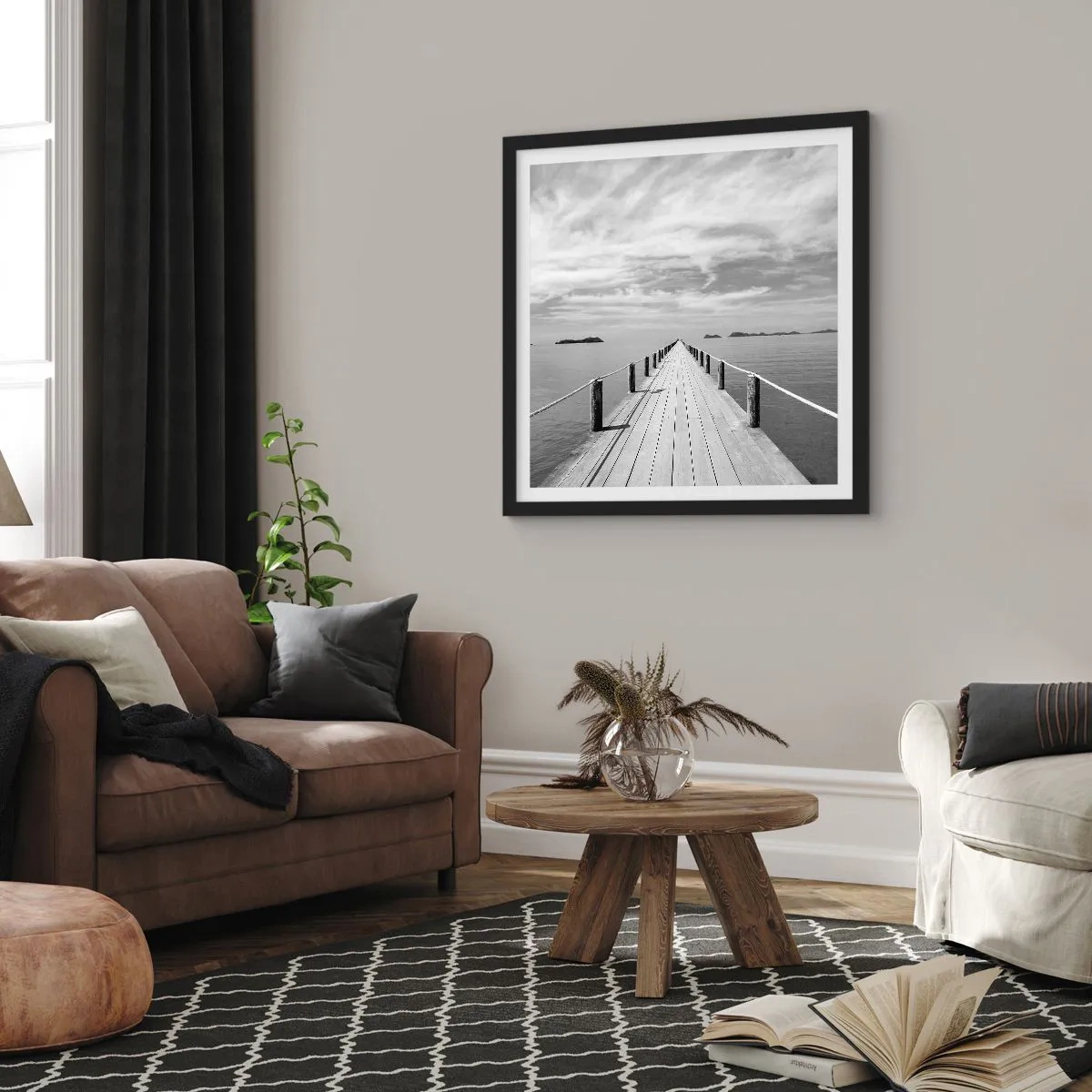 Poster in einem schwarzem Rahmen - Oder vielleicht eine Reise ... - 30x30 cm