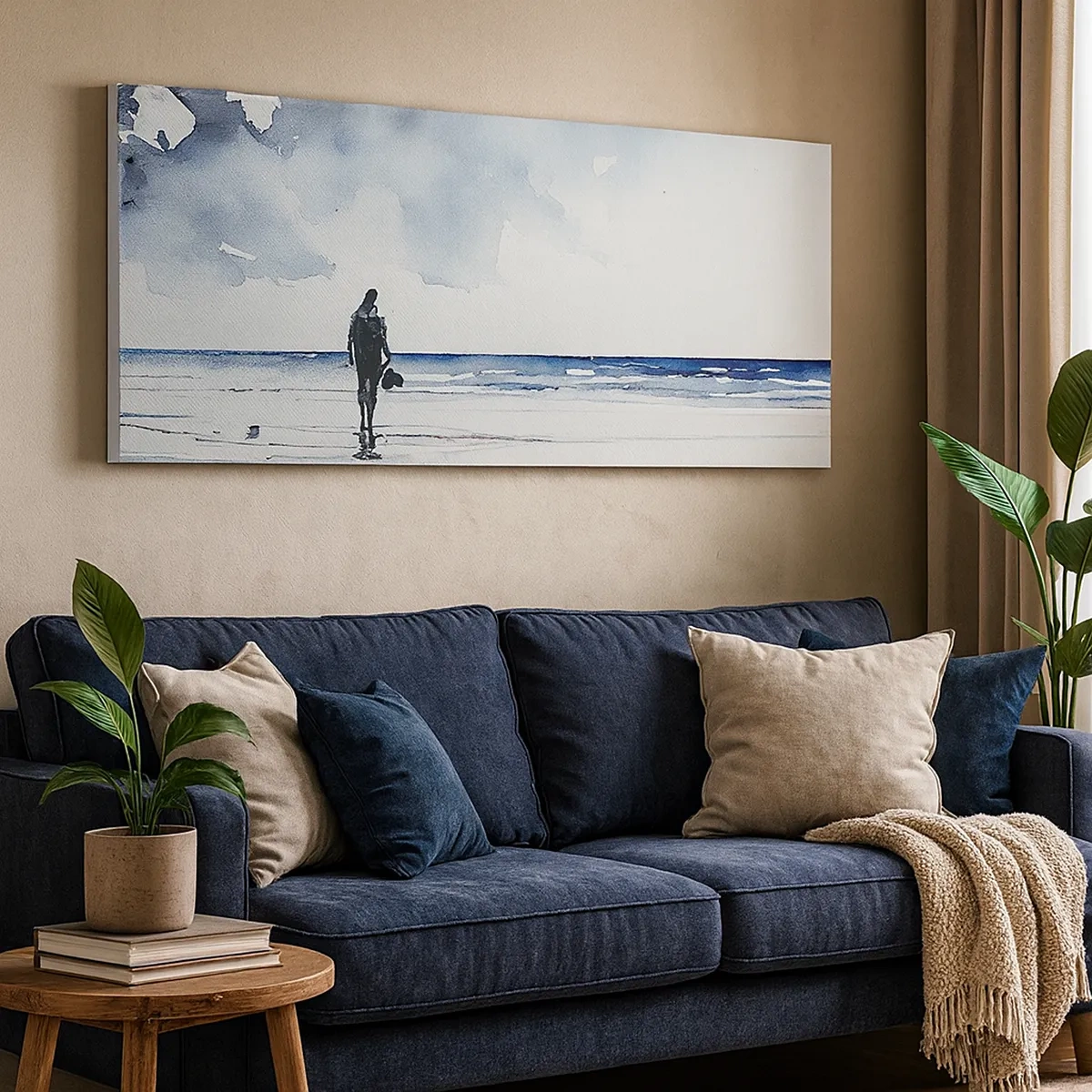 Bild auf Leinwand - Leinwandbild - Gespräch mit dem Meer - 30x30 cm