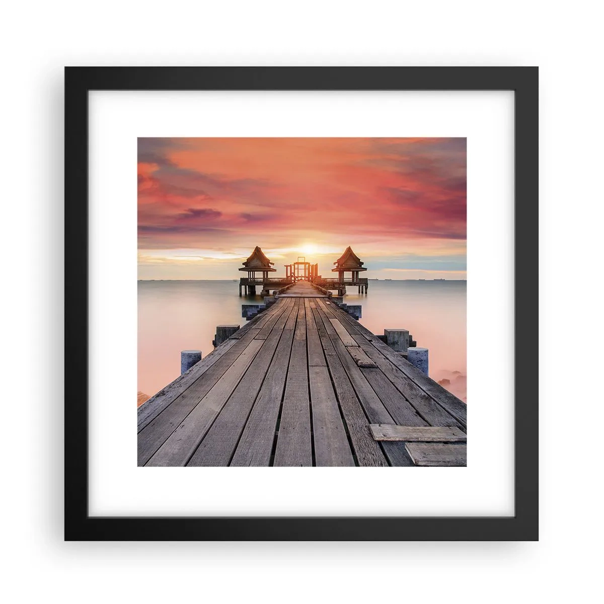 Poster in einem schwarzem Rahmen - Westen im Osten - 30x30 cm