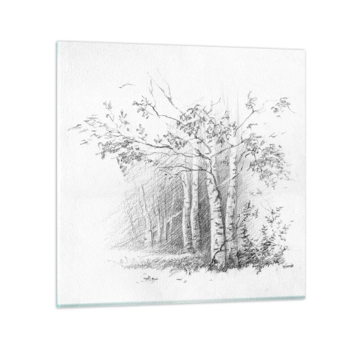 Glasbild - Bild auf glas - Das Licht des Birkenwaldes - 30x30 cm