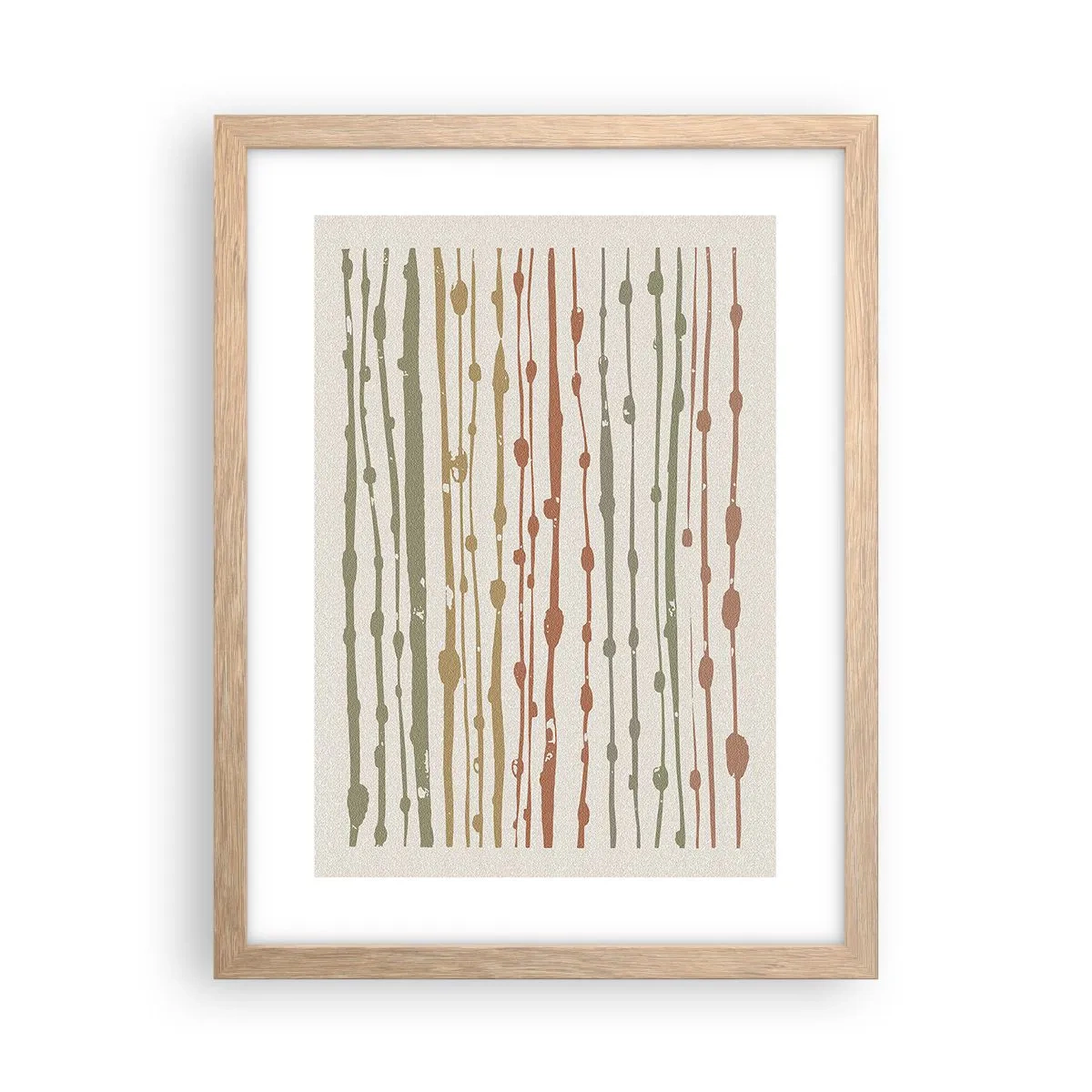 Poster in einem Rahmen aus heller Eiche - Musikalische Notation von Farben - 30x40 cm