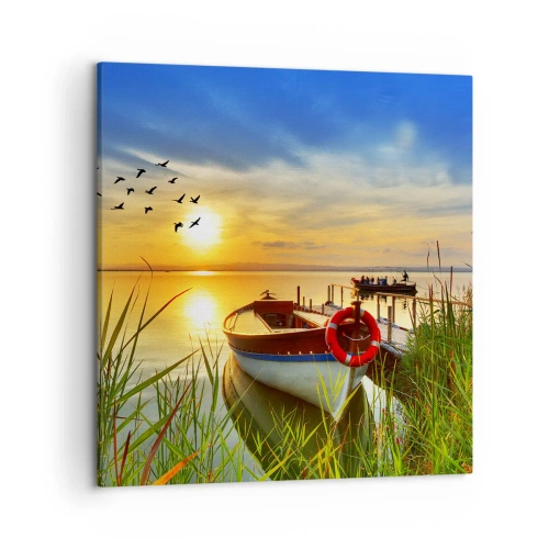 Bild auf Leinwand - Leinwandbild - Die Kormorane fliegen schon weg - 50x50 cm