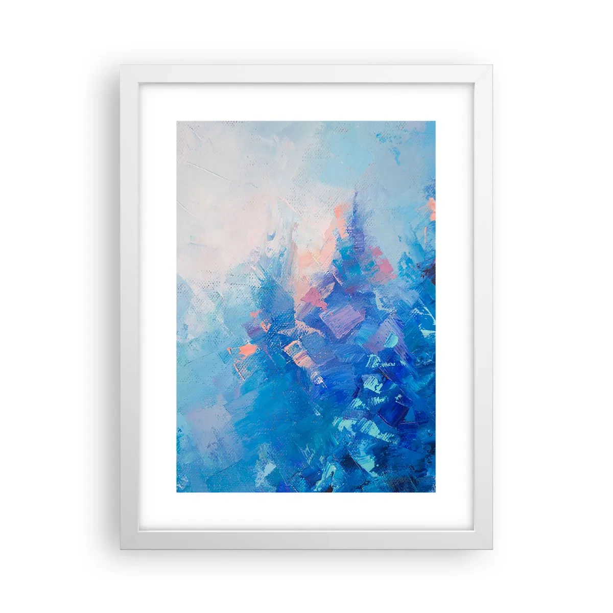 Poster in einem weißen Rahmen - Winter-Abstraktion - 30x40 cm