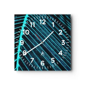 Wanduhr - Glasuhr - Grüne Textur - 40x40 cm