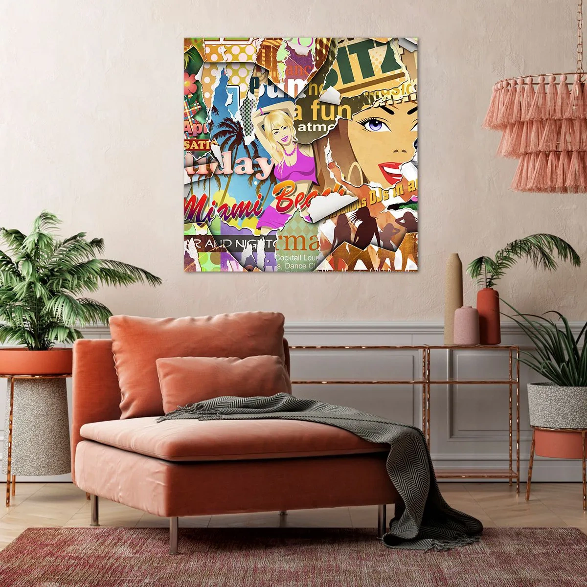 Bild auf Leinwand - Leinwandbild - Sommer Rückblicke - 40x40 cm