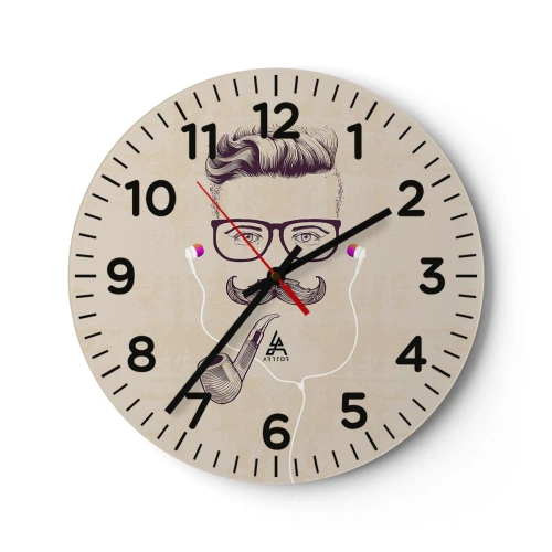 Wanduhr - Glasuhr - Ein echter Mann? - 30x30 cm