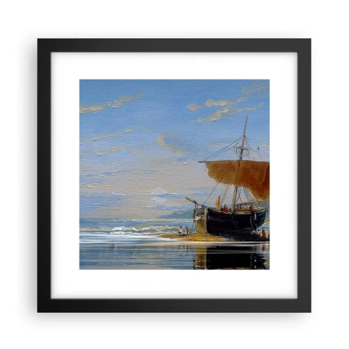 Poster in einem schwarzem Rahmen - Wasser, Land, Luft - 30x30 cm