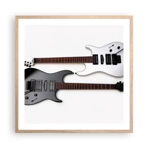 Poster in einem Rahmen aus heller Eiche - Harmonie der Formen - 60x60 cm