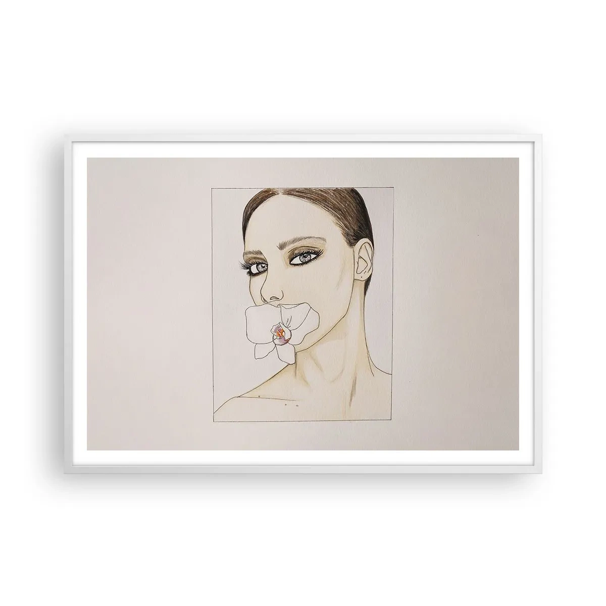 Poster in einem weißen Rahmen - Ein Symbol für Eleganz und Schönheit - 100x70 cm
