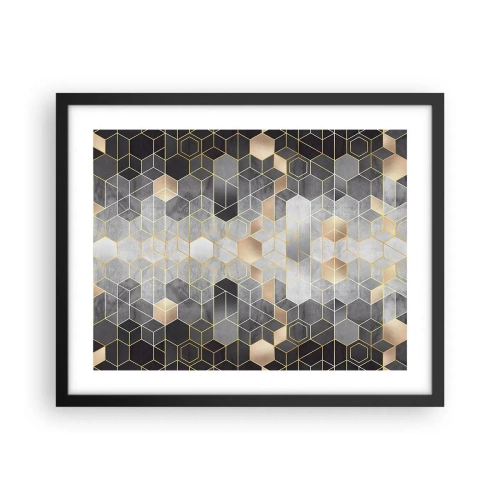 Poster in einem schwarzem Rahmen - Diamant-Komposition - 50x40 cm