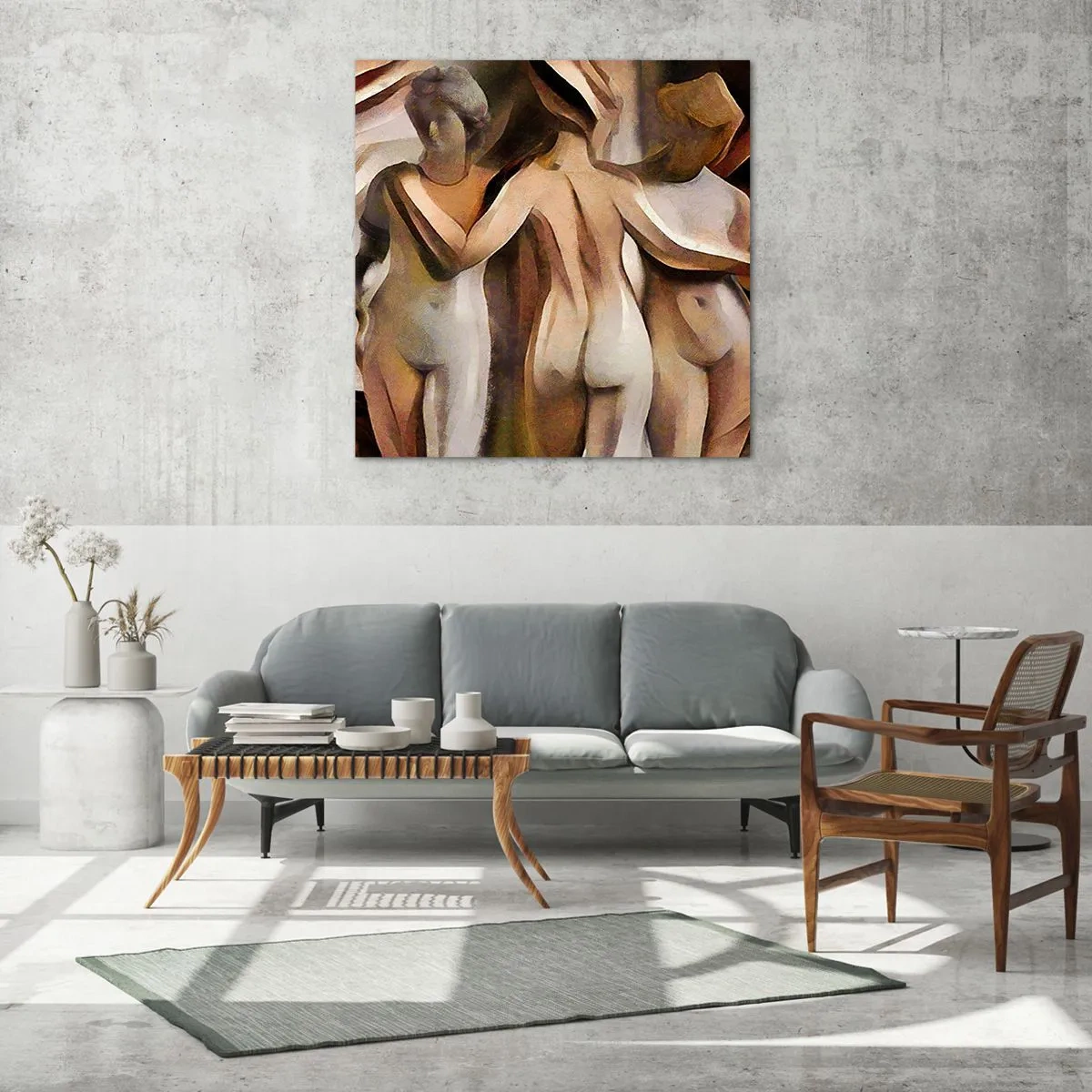 Glasbild - Bild auf glas - Drei Grazien 2.0 - 30x30 cm