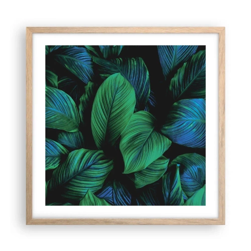 Poster in einem Rahmen aus heller Eiche - In der grünen Menge - 50x50 cm