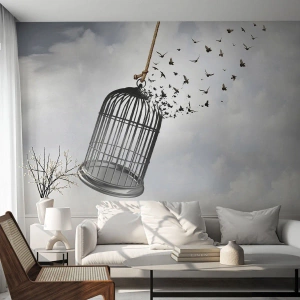 Fototapete Premium Sand - Glaube ... Hoffnung ... Freiheit! - Abstraktion, Vögel, Stück - 500x350 cm