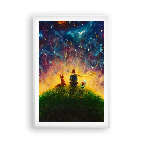 Poster in einem weißen Rahmen - Liebe und Freundschaft - die ganze Welt - 61x91 cm