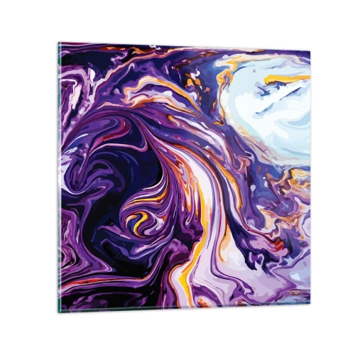 Glasbild - Bild auf glas - Die Falte ist lila geworden - 40x40 cm