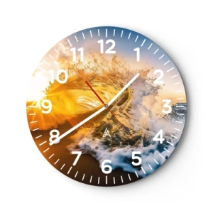 Wanduhr - Glasuhr - Spaß im Sand - 40x40 cm