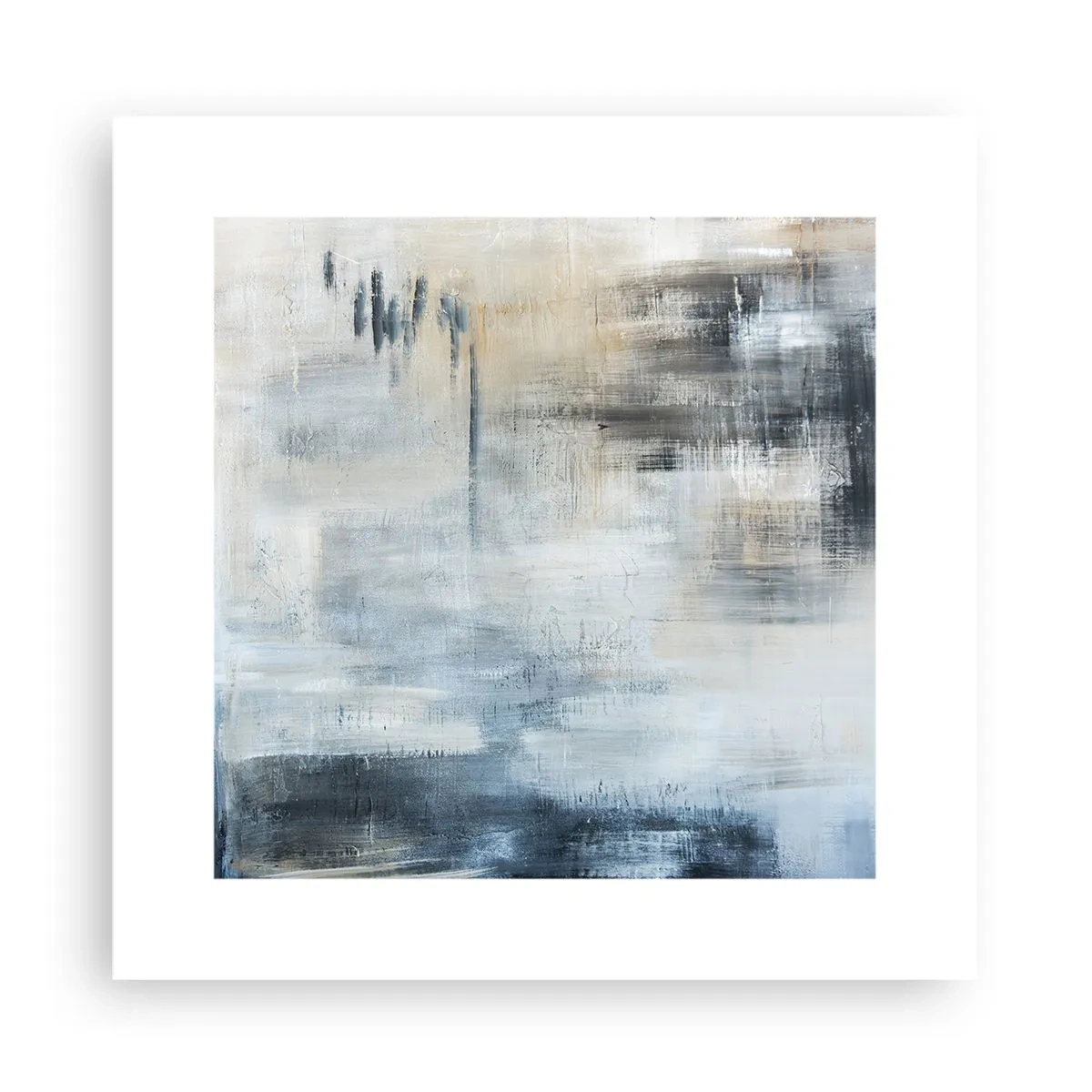 Poster - Hinter dem blauen Vorhang - 30x30 cm
