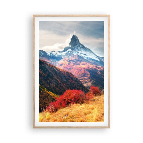 Poster in einem Rahmen aus heller Eiche - Alpenherbst - 61x91 cm