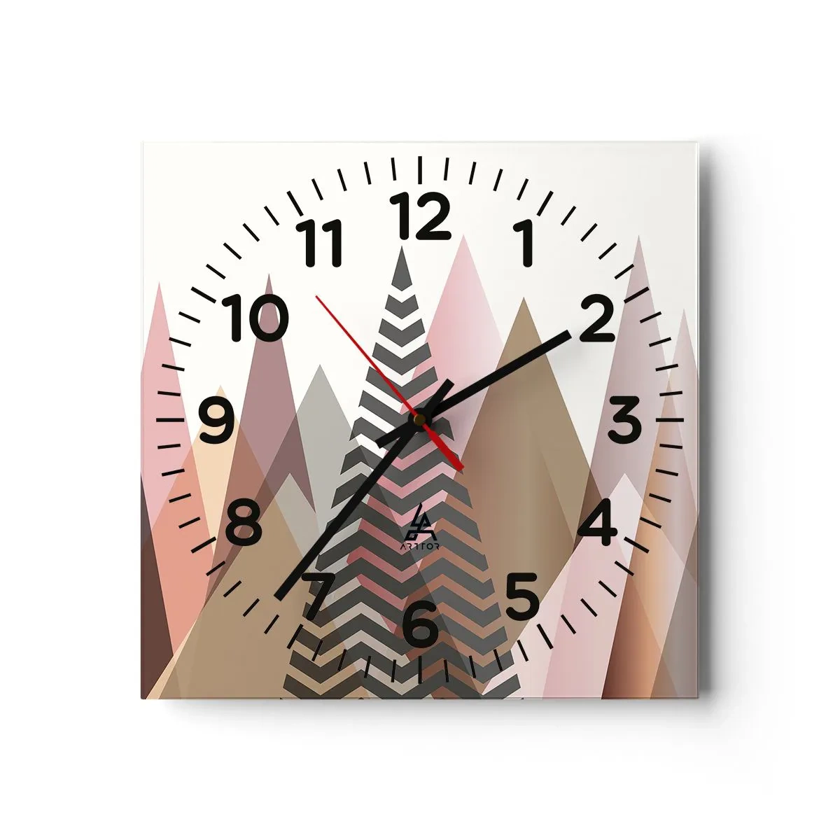 Wanduhr - Glasuhr - Pyramidale Aussicht - 30x30 cm