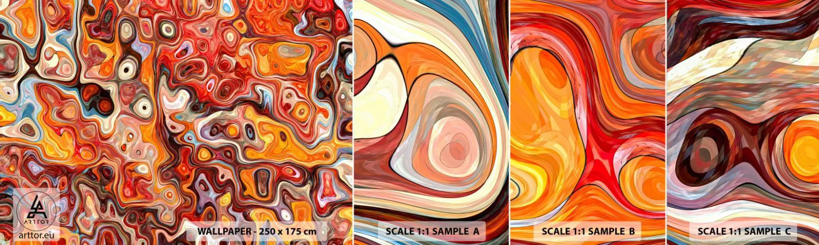 Fototapeten Muster Selbstklebend Deluxe Sticker - Wenn die Nüsse in Honig geschmolzen sind - Abstraktion, Stück, Modernes Muster - 100x30 cm