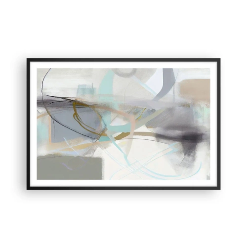 Poster in einem schwarzem Rahmen - Neblige Abstraktion - 91x61 cm