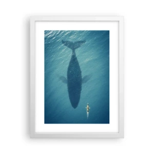 Poster in einem weißen Rahmen - Treffen am Meer - 30x40 cm