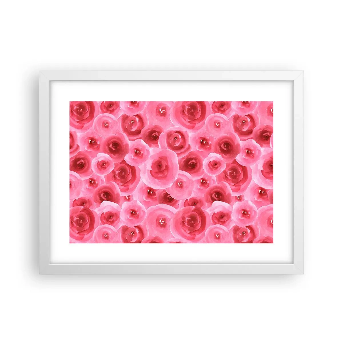 Poster in einem weißen Rahmen - Oben und unten Rosen - 40x30 cm