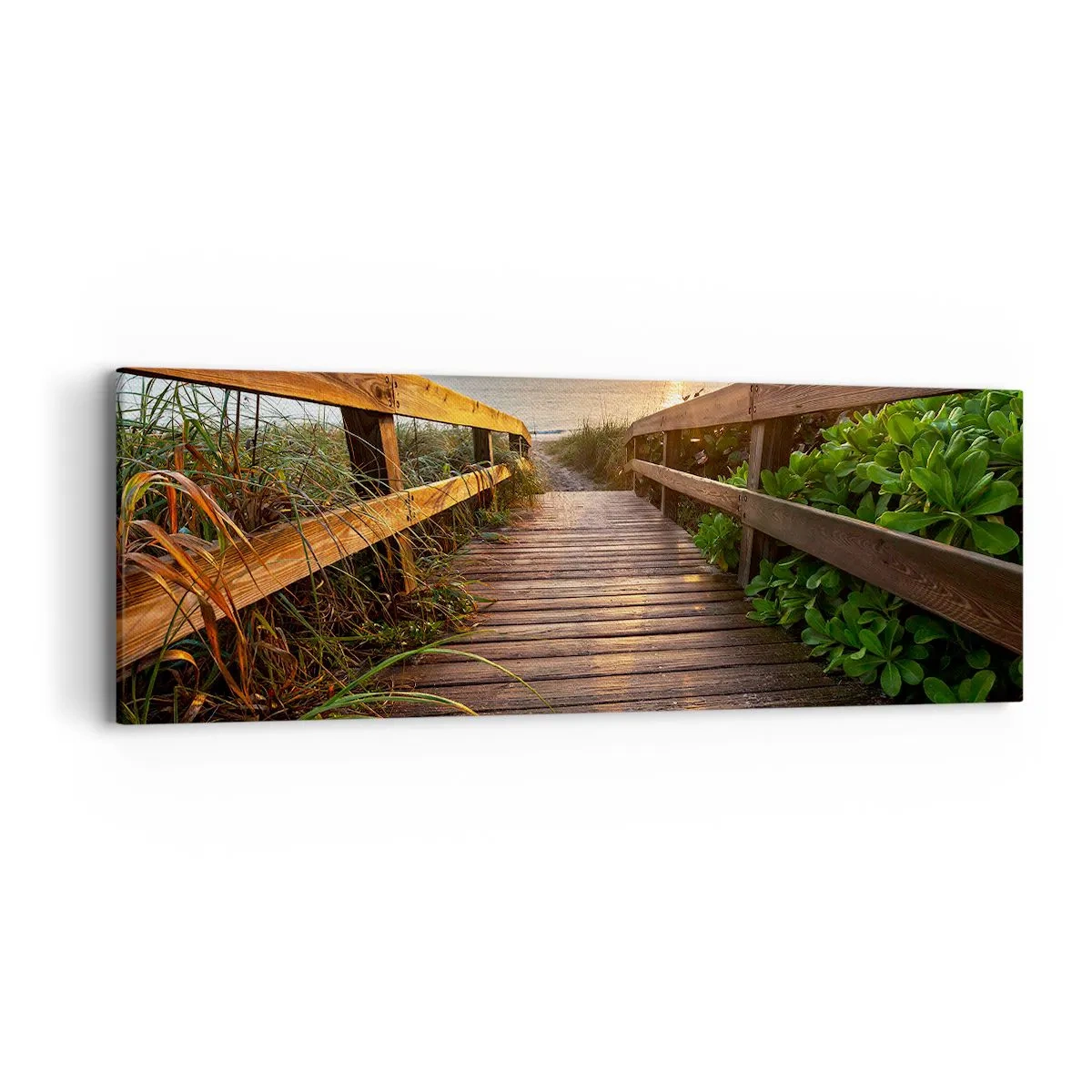 Bild auf Leinwand - Leinwandbild - Und direkt ans Ufer - 90x30 cm