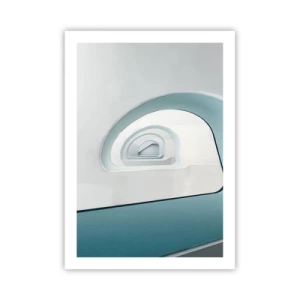 Poster - Moderne geschwungene Linien und architektonische Strukturen in leuchtenden Farben - 50x70cm - Bis zum Ende des Blaus - Moderne Wanddekoration für Wohnzimmer und Schlafzimmer ARTTOR