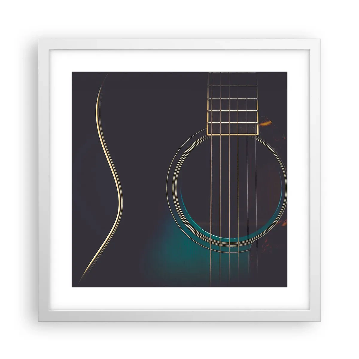 Poster in einem weißen Rahmen - Einen Moment bevor es ertönt - 40x40 cm