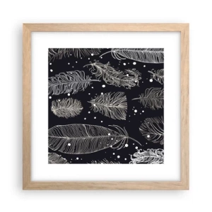 Poster in einem Rahmen aus heller Eiche - Gefiederte Spitze - 30x30 cm