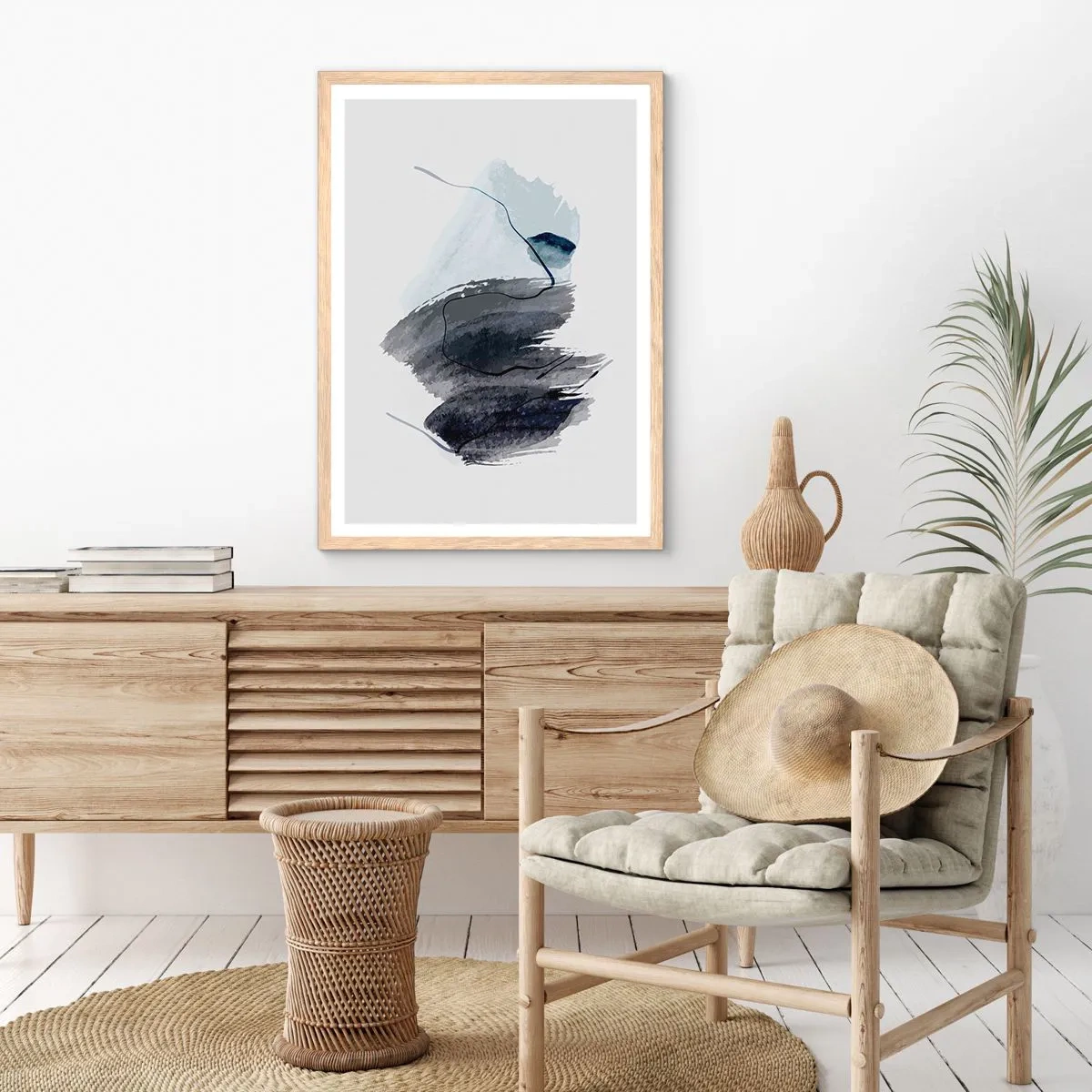 Poster in einem Rahmen aus heller Eiche - Intensität und Bewegung - 40x50 cm