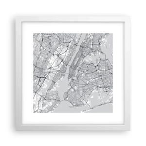 Poster in einem weißen Rahmen - Die Anatomie einer Metropole - 30x30 cm