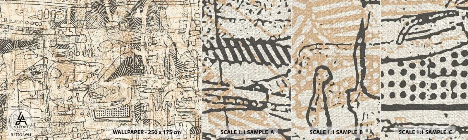 Fototapeten Muster Premium Canvas - Es wartet darauf, entschlüsselt zu werden - Grafik, Stück, Abstraktion - 100x30 cm