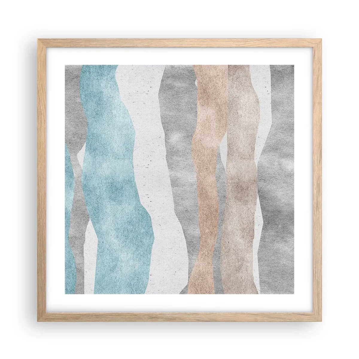Poster in einem Rahmen aus heller Eiche - Studie über Nähe - 50x50 cm