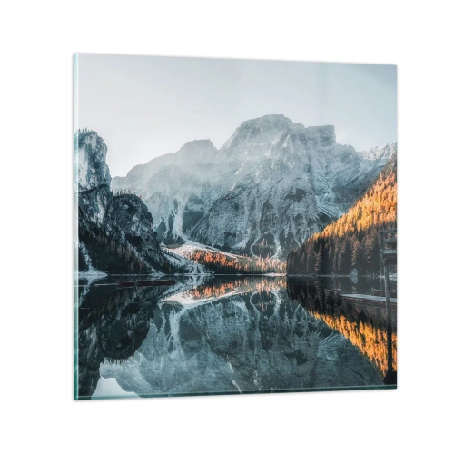 Glasbild - Bild auf glas - Spiegellandschaft - 70x70 cm