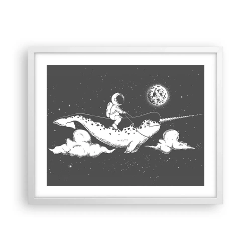 Poster in einem weißen Rahmen - Weltraumreiter - 50x40 cm