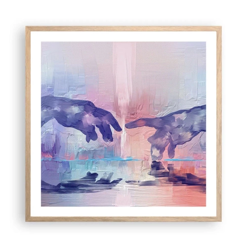 Poster in einem Rahmen aus heller Eiche - Göttlicher Funke des Lebens - 60x60 cm