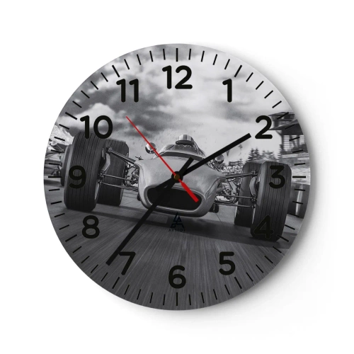 Wanduhr - Glasuhr - Power ist da! - 30x30 cm