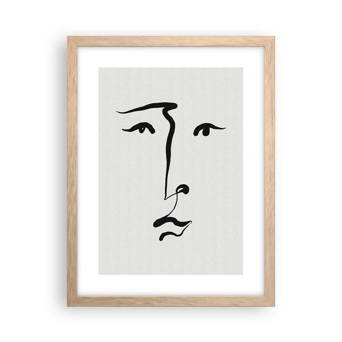 Poster in einem Rahmen aus heller Eiche - Porträt mit einer Zeile - 30x40 cm